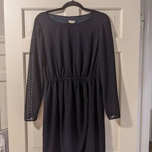J. Crew navy and black polkadot dress